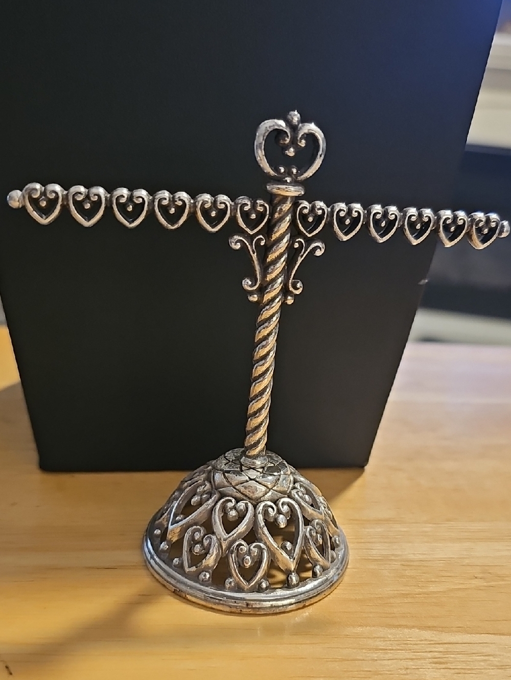 Brighton Silver Heart Jewelry Stand - Decorative Earring Holder.